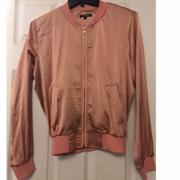 NWOT. Satin Pink Bomber Jacket - Picture 6 of 8